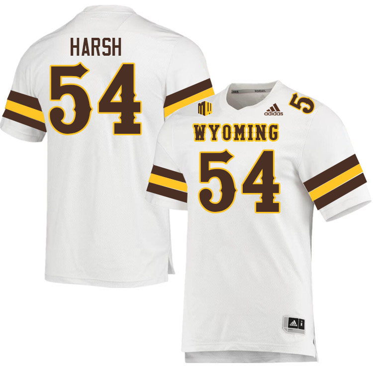 #54 Sabastian Harsh Wyoming Cowboys Jersey College Football Uniforms,Gears,Jerseys-White